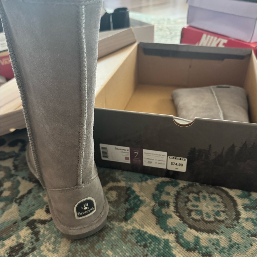 BearPaw Charcoal Suede Boots